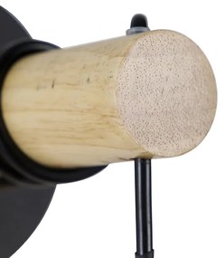 Aplică rustică neagră cu lemn - Dami Frame