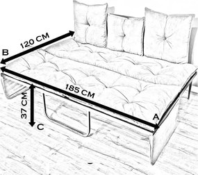 Canapea 3 locuri extensibila, Homs maro,20018