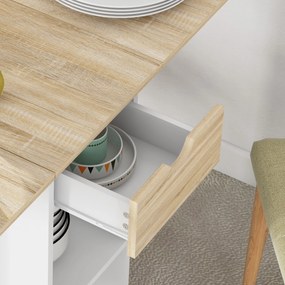 HOMCOM Masa de dining pliabilă masă de bucătărie extensibilă pentru 2 până la 4 persoane 2 aripi 120 x 72 x 75 cm stejar | Aosom Romania