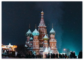 Tablou pe sticlă construcției din Rusia (70x50 cm)