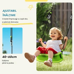 AIYAPLAY Leagăn de Grădină 4 în 1 pentru Copii cu Coș de Baschet și Poartă de Fotbal, 215x180x182 cm, Verde | Aosom Romania