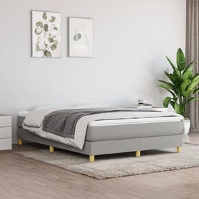 vidaXL Cadru de pat fără saltea, gri deschis, 140x190 cm, textil