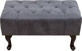 Taburet/ Suport picioare clasic stil englezesc Chesterfield gri antic