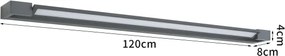 Brilagi-LED Lumină LED pentru oglindă de baie AQUA LINE, 36 W, 230 V, 120 cm, IP44, antracit