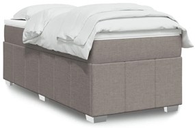 vidaXL Pat box spring cu saltea, gri taupe, 90x190 cm, textil