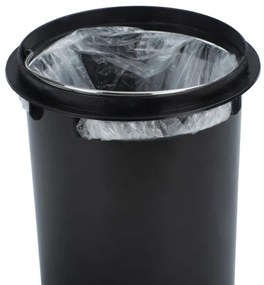 WENKO 22702100 - Coș de gunoi LEMAN 17 x 25 cm, inox satinat/negru