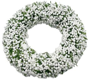 Coronita Craciun decor lumanare ROBIN, Alb, 8cm