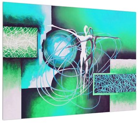 Tablou abstract cu danasatori albaștri  (70x50 cm), în 40 de alte dimensiuni noi