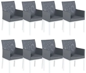 Set 8 buc scaune de grădină Baldur (gri). 1077868