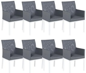Set 8 buc scaune de grădină Baldur (gri). 1077868