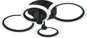Lustra LED Erste Urban 45W 3150lm, Negru Mat, 62x41x14 cm, Pendul Modern Dimabil cu Telecomanda, Tehnologie 3CCT pentru Iluminat Industrial Chic