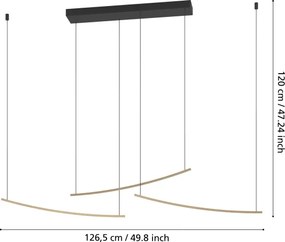 Eglo 902167 - Lampă suspendată LED dimmabilă pe cablu VILLEGGI LED/22W/230V 2700/4000/6500K, auriu