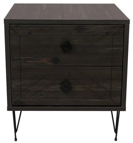 Noptiera Glynn Nightstand, Crem, 40x55x50 cm