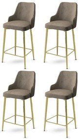 Set de scaune de bar Enox Cappuccino and Gold, 4buc., 4 buc
