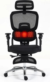 VIGOCHAIR ULTRA PRO FOAM SEAT Scaun ergonomic, spatar reglare verticala, suport lombar cu masaj si incalzire, sezut translatie, cotiere 6D, suport picioare, Negru
