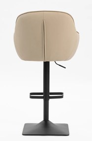 HR2055KW Scaun Crem din Piele Ecologica cu Bază Neagră
