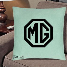 Perna Personalizata cu emblema MG, 40x40 cm, Verde Menta, Husa Detasabila, Perna Inclusa, BEKZ®