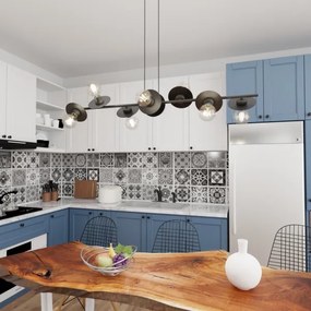 Lustră pe cablu TOKEN 8xE27/15W/230V negru