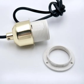 Lustră pe cablu HARMA 1xE27/15W/230V d. 30 cm alb/auriu
