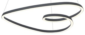 Lampa suspendată scandinavă neagră 72cm incl. LED cu 3 trepte de intensitate luminoasă - Circuit