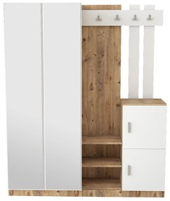 Set mobilier pentru hol Dustin 8 (Pin atlantic + Alb). 1072588