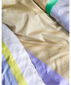 Lenjerie de pat albă/bej din bumbac pentru pat de o persoană 140x200 cm Block – Hübsch