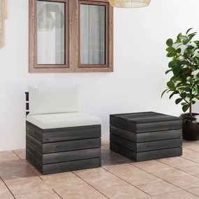 3061661 vidaXL Set mobilier grădină din paleți, 2 piese, cu perne, lemn de pin