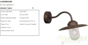 Aplica de perete exterior IP54 Luxembourg ruginiu 22671009NL