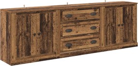 vidaXL Bufeturi 3 pcs Lemn Vechi 70 x 35,5 x 67,5 cm Lemn compozit