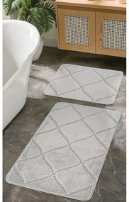 Covorașe de baie gri-deschis 2 buc. 50x80 cm Cizgili – Foutastic