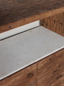 Etajera din lemn reciclat si marmura, cu 5 rafturi, Greta