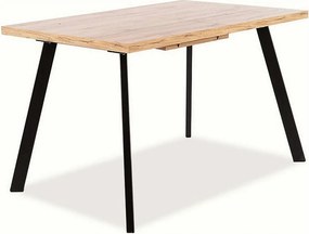 Masa extensibila de bucatarie BRICK, stejar artisan/negru, 120/160x80x