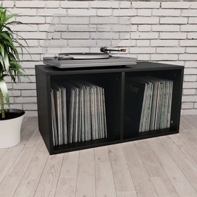 vidaXL Cutie de depozitare vinyl-uri, negru, 71 x 34 x 36 cm, pal