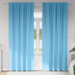 vidaXL Perdele 2 pcs Albastru deschis 225 x 140 cm Poliester
