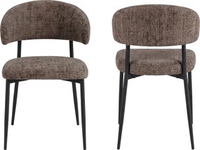 MAZZONI EXPORT IRIS Maro Stins (țesătură Juto 24) / picioare negre - SCAUN MODERN TAPIȚAT PENTRU SALON/SUFRAGERIE LOFT