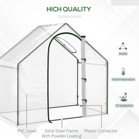 Outsunny sera de gradina, sera din PVC transparent sera pentru plante, legume, fructe 180x105x165 cm | AOSOM RO