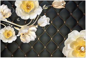 Tablou - Imagine cu flori de trandafir alb (90x60 cm)