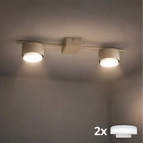 Brilagi - Spot LED RGB reglabil MONO, 2x GX53/14W/230V, Wi-Fi Tuya, bej