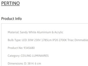 Plafoniera LED dimabila design circular PERTINO D-38cm