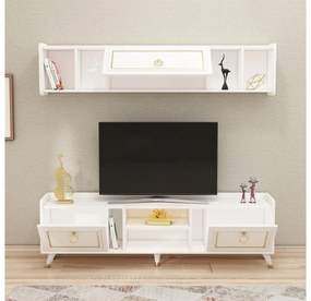 Mobilier living Naleta 2 (alb + auriu) . 1095674