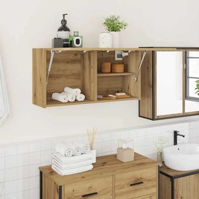 vidaXL Dulap perete baie stejar artizanal, 80x25x40 cm, lemn prelucrat