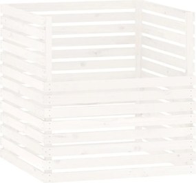 vidaXL Compostor, alb, 100x100x102 cm, lemn masiv de pin