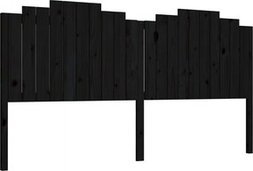 vidaXL Tăblie de pat, negru, 206x4x110 cm, lemn masiv de pin