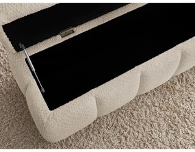 Bancă bej cu tapițerie din țesătură bouclé – Bobochic Paris