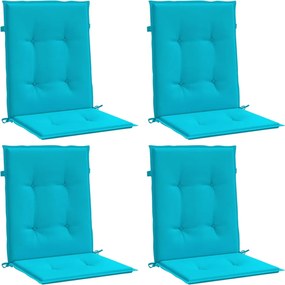 vidaXL Perne pentru scaune cu spătar mic, 4 buc., turcoaz, textil