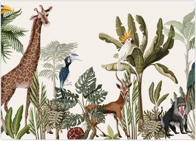 Tablou - Jungla plină de animale (70x50 cm)