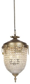 Lampă suspendată Art Deco cu cristale 40cm auriu - Cesar