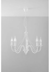 Lustră pe lanț MINERWA 5 5xE14/40W/230V alb