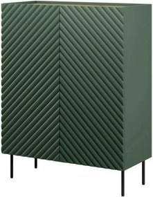 Comoda ONDA, verde inchis/stejar, PAL laminat, 98x45x127 cm