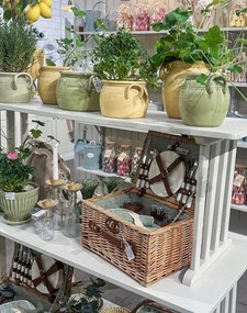 Ghiveci din ceramică glazurată manual 2L verde deschis, „Brobacka"